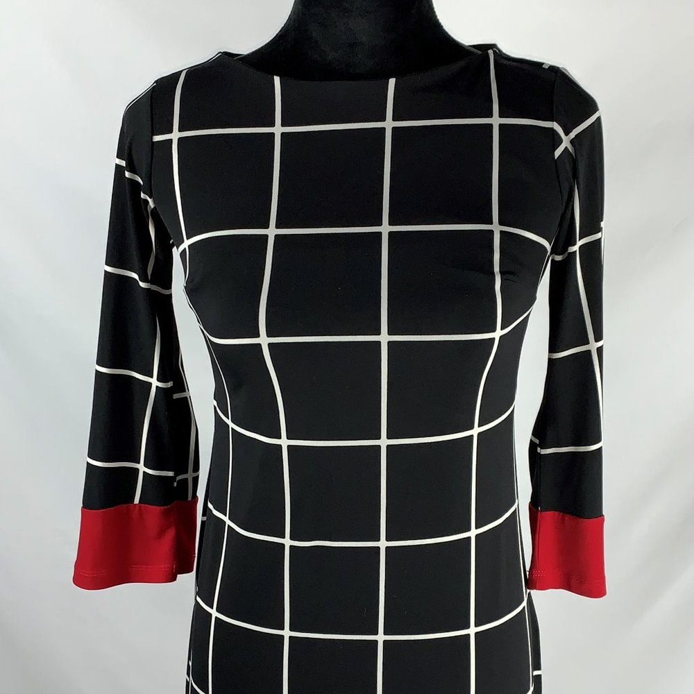 Enfocus Studio  Black, White, Red dress - Size 4